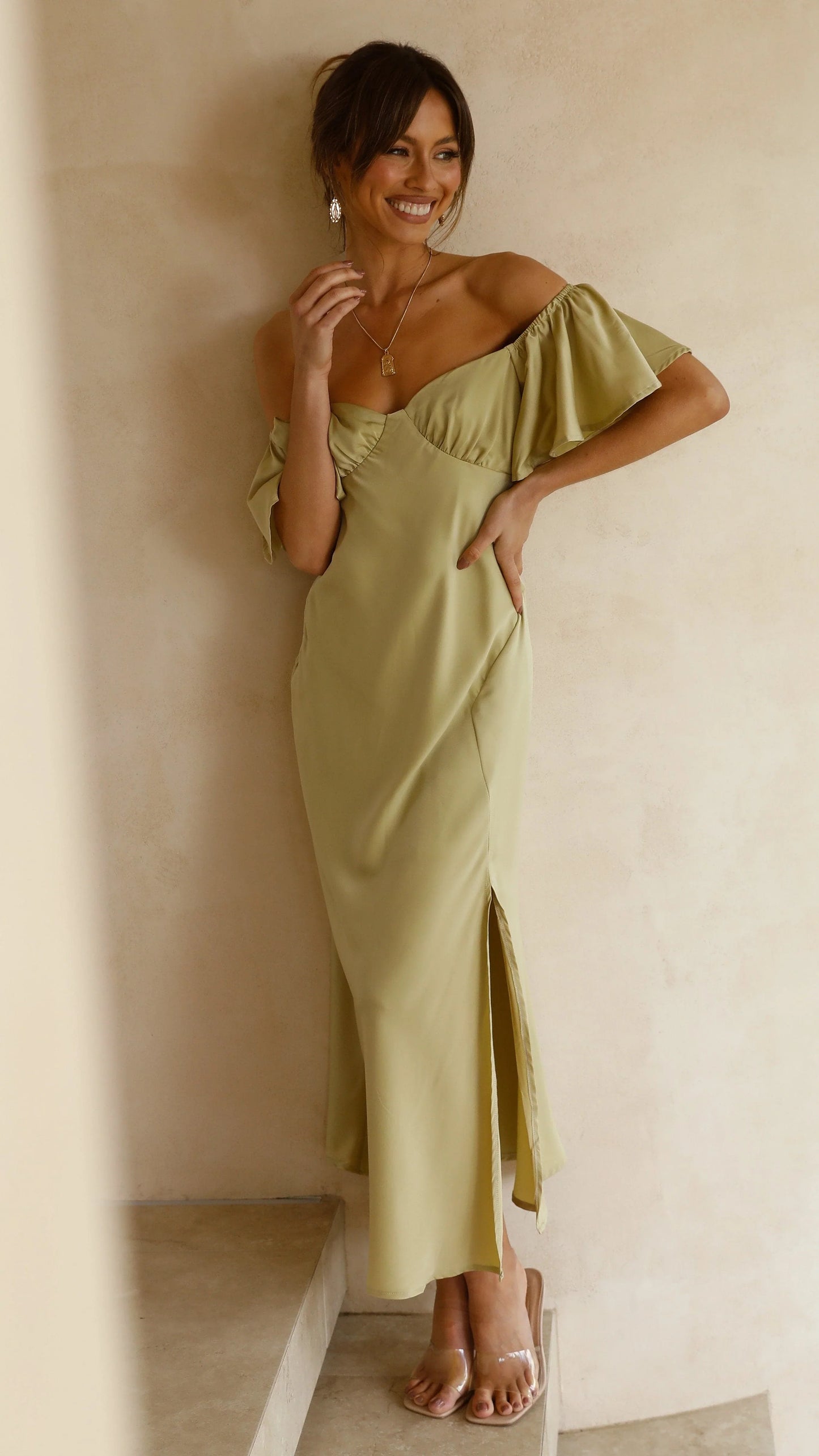 Louisa Midi Dress Olive