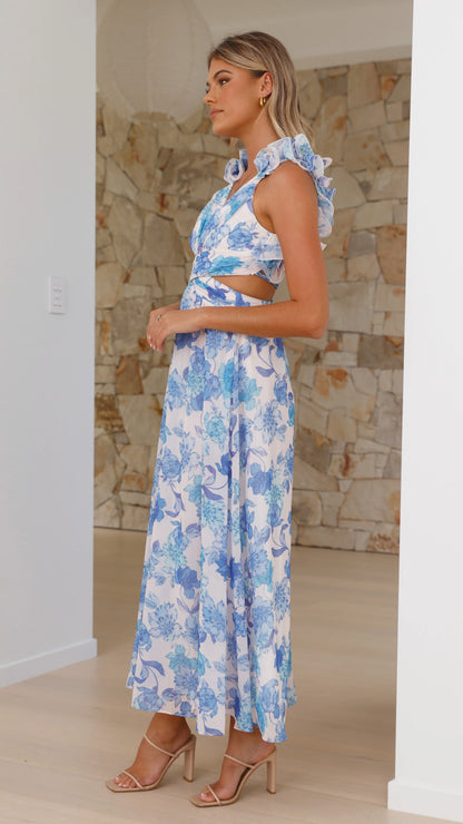 Galilhai Maxi Dress Blue Floral