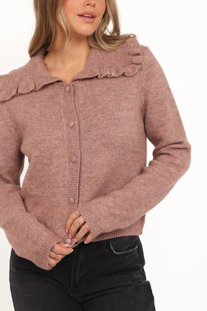 Carmello Frill Collar Cardigan Mocha