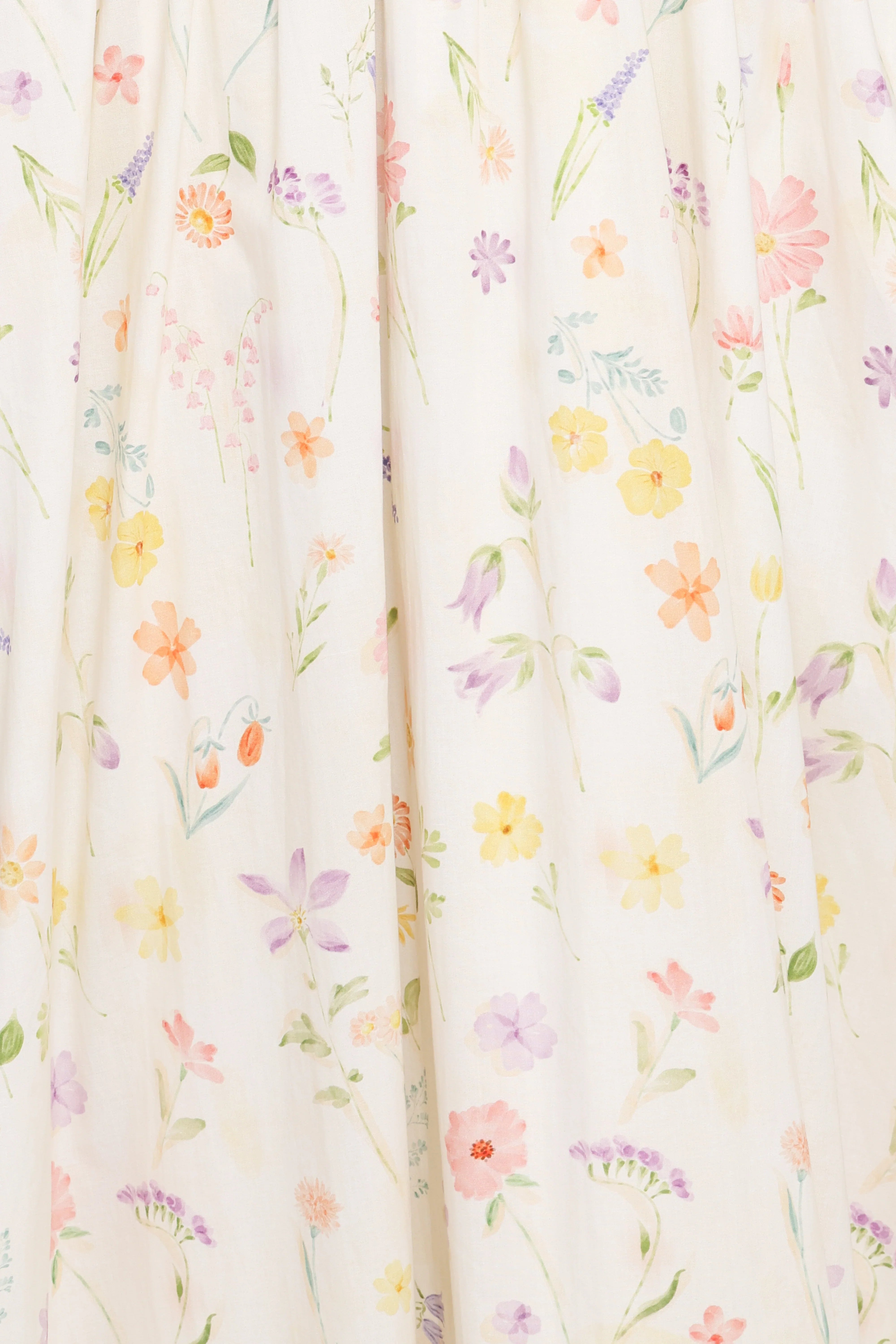 Katana Puff Sleeve Midi Dress Floral