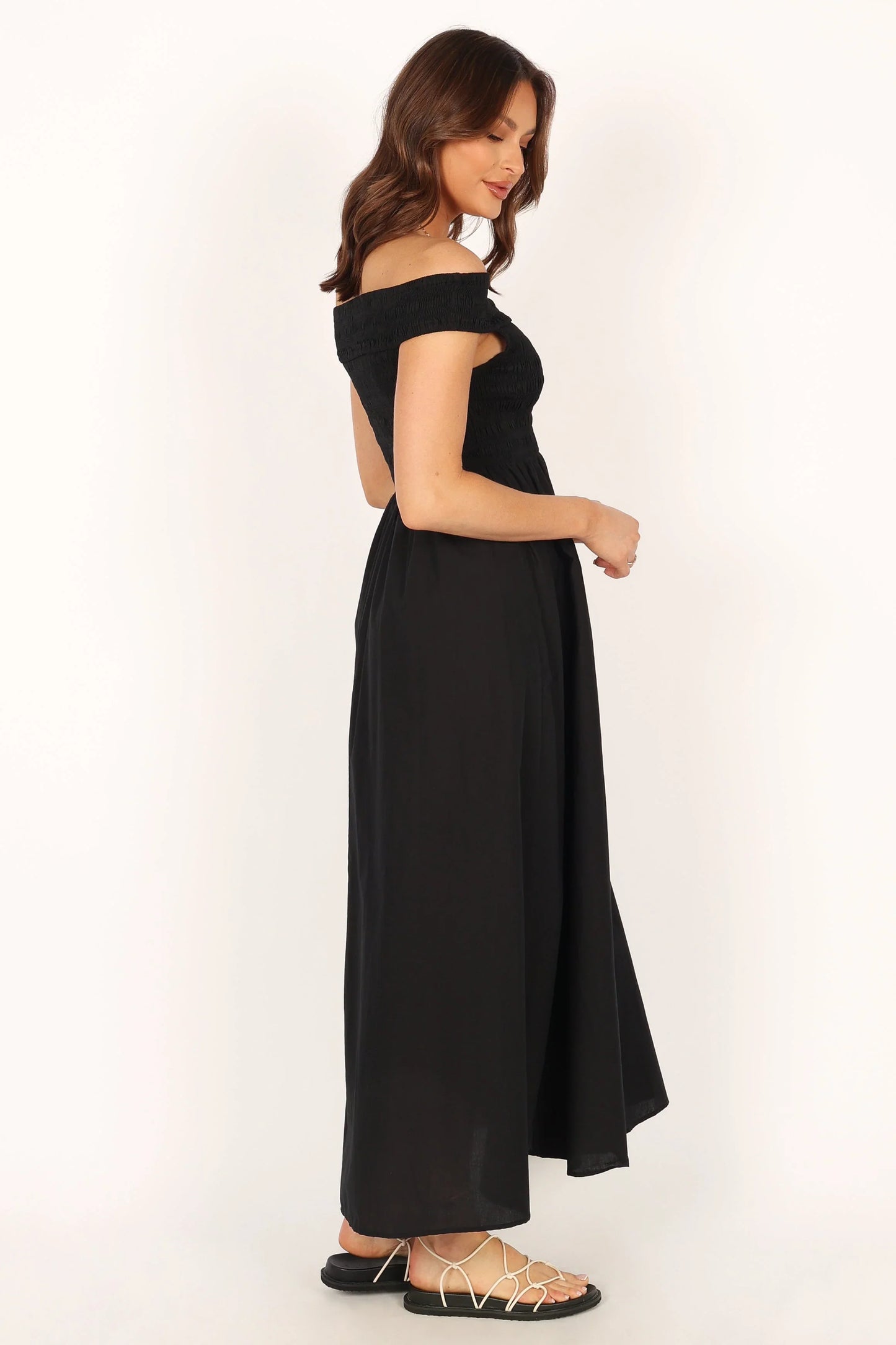 Tessa Off Shoulder Maxi Dress Black
