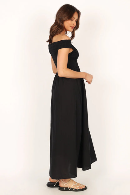 Tessa Off Shoulder Maxi Dress Black