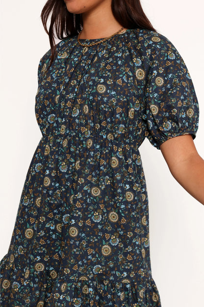 Tasmin Midi Dress Blue Floral