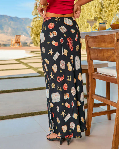 Coastal Fresh Novelty Print Maxi Skirt