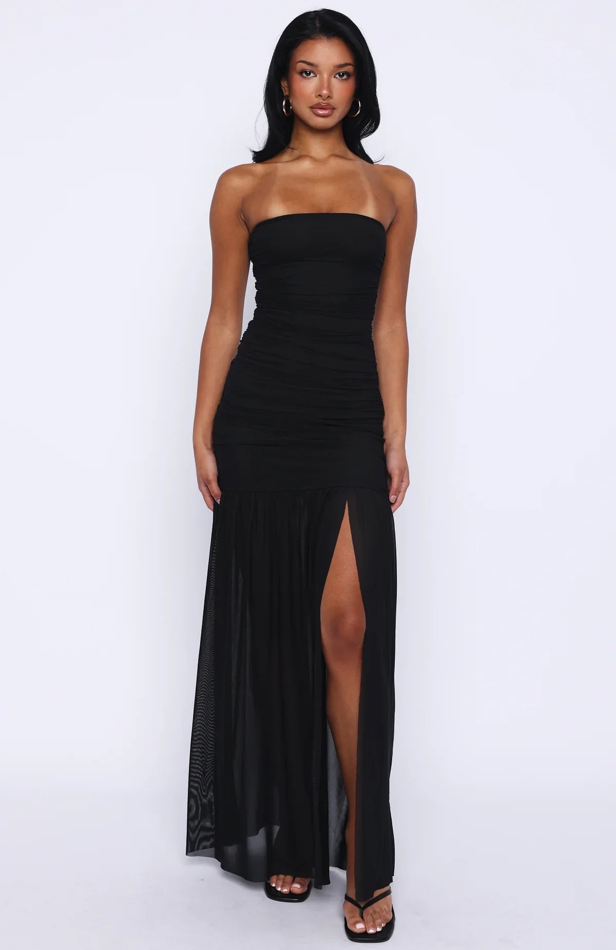 Stop The Show Strapless Maxi Dress Black