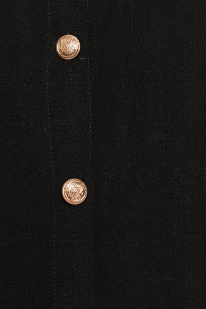 Velvette Mini Button Down Dress Black