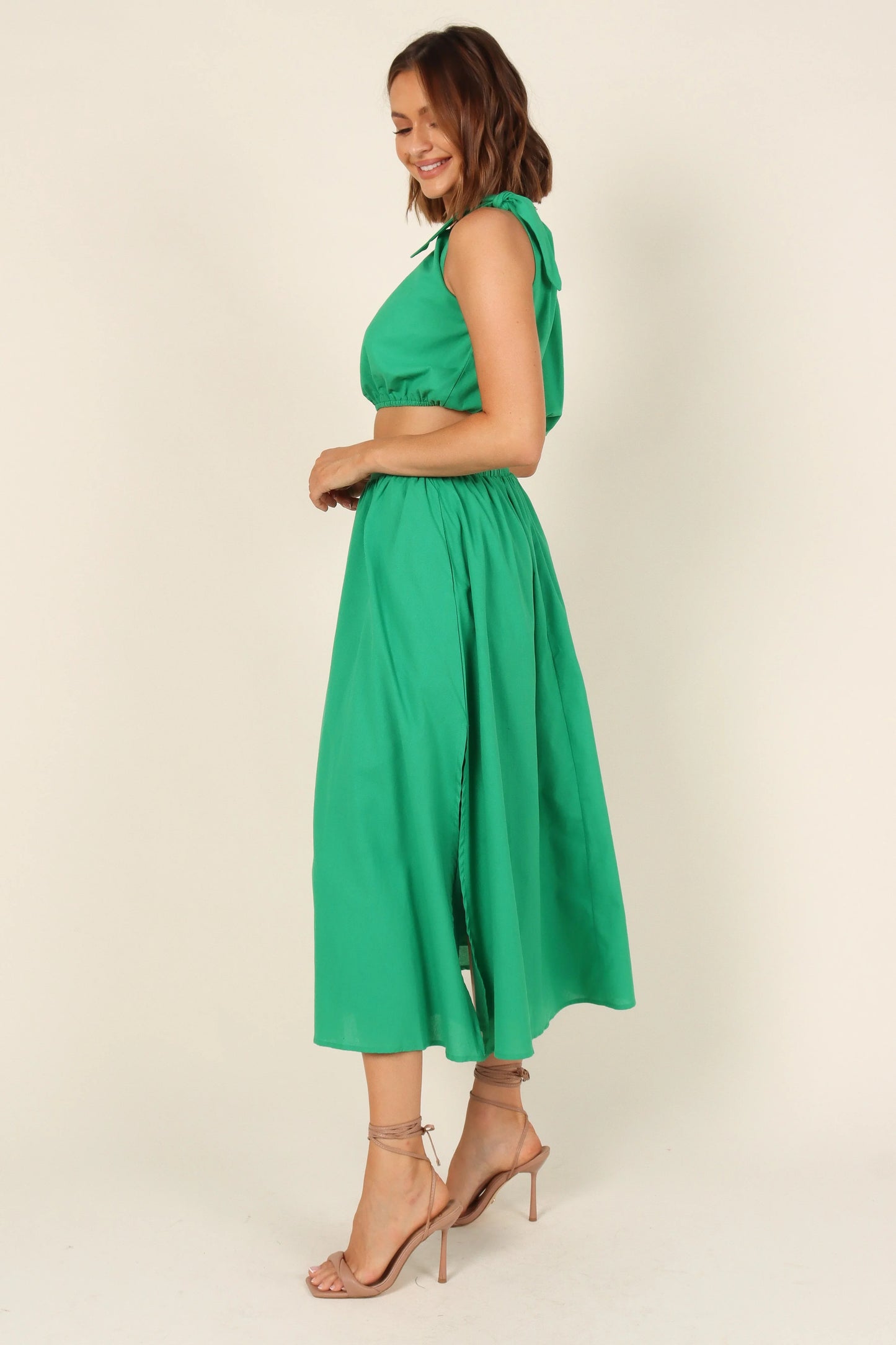 Isla One Shoulder Top Green