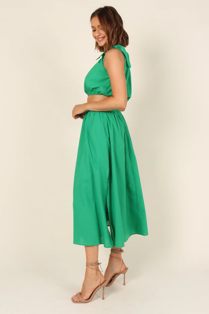 Isla One Shoulder Top Green
