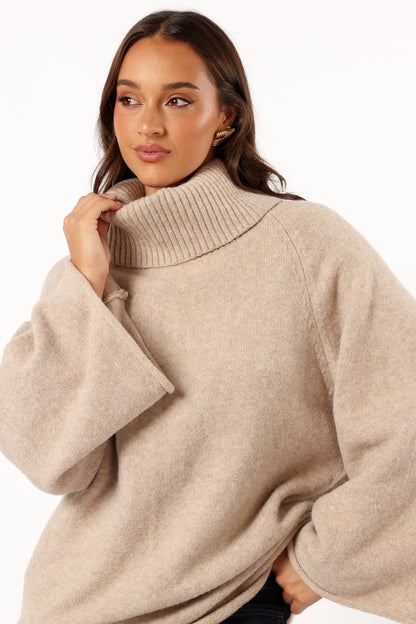 Bindy Cowlneck Knit Sweater Oatmeal