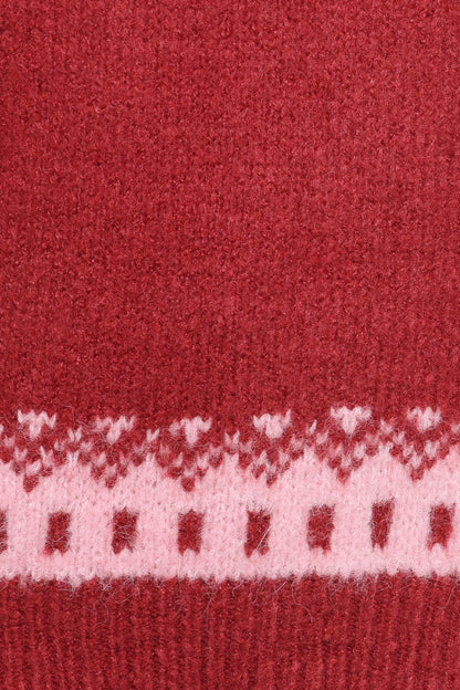 Zinnia Fairisle Knit Sweater Red