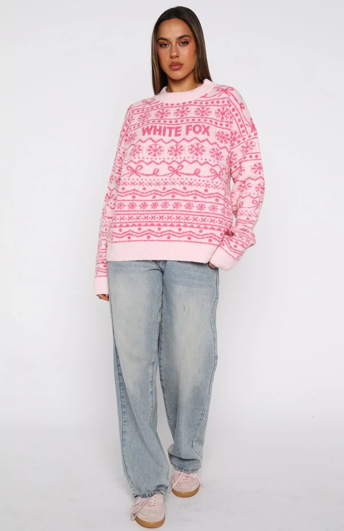 Arctic Fire Knit Sweater Baby Pink