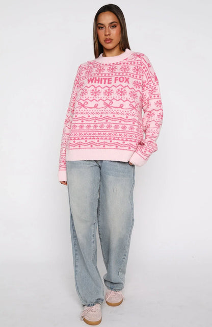 Arctic Fire Knit Sweater Baby Pink