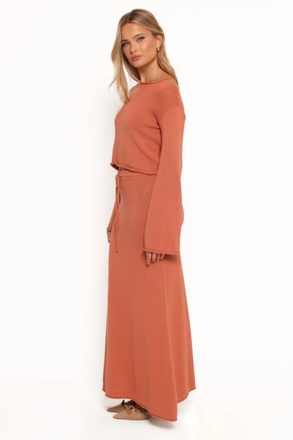 Rooney Knit Skirt Cinnamon