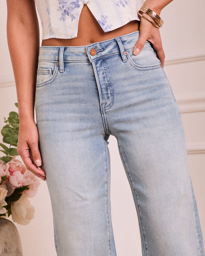 Nickolah Super Stretch Mid Rise Straight Leg Jeans