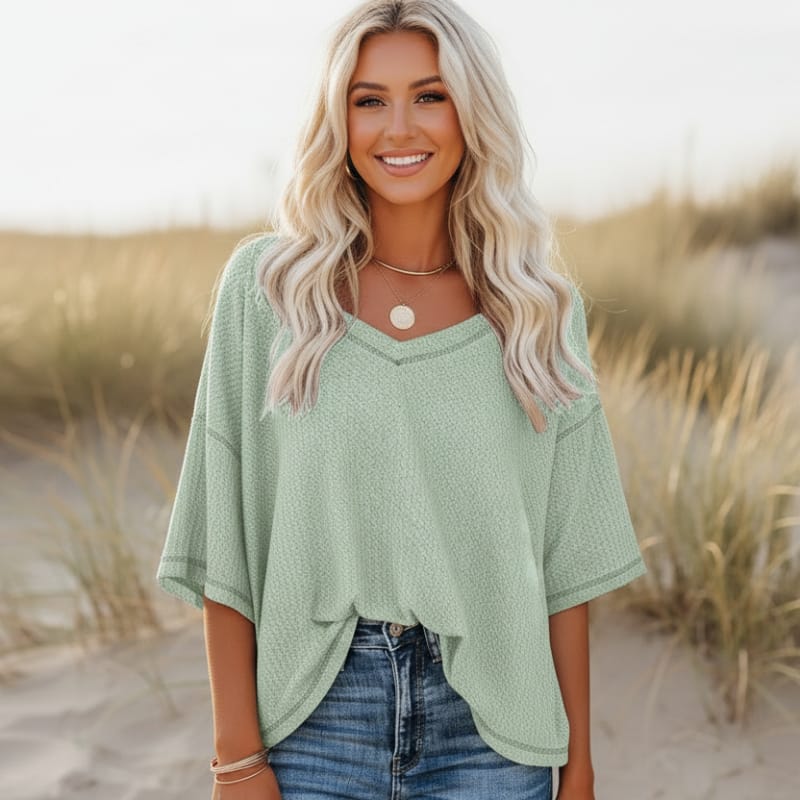 Oversized Casual V Neck Shirt