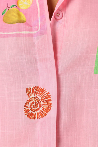 Kellie Romper Pink Stamp Print