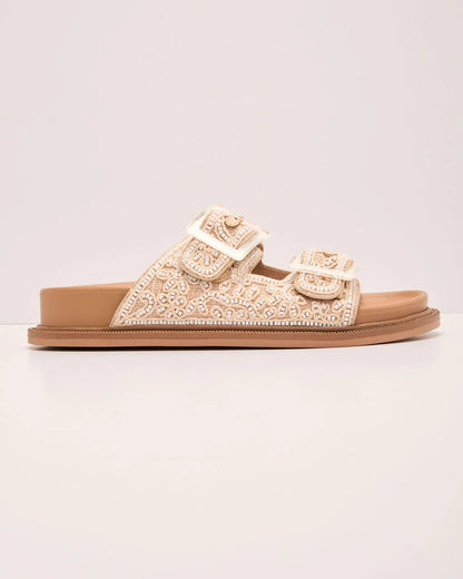 Seaside Solace Embroidered Bead Sandals