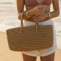Bohemian Woven Straw Tote Bag