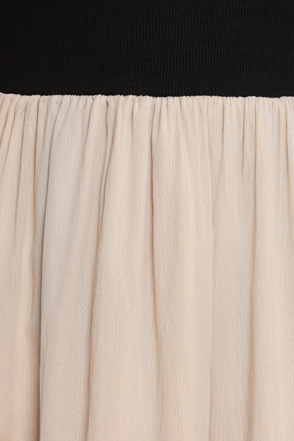 Isolde Midi Dress Black Beige