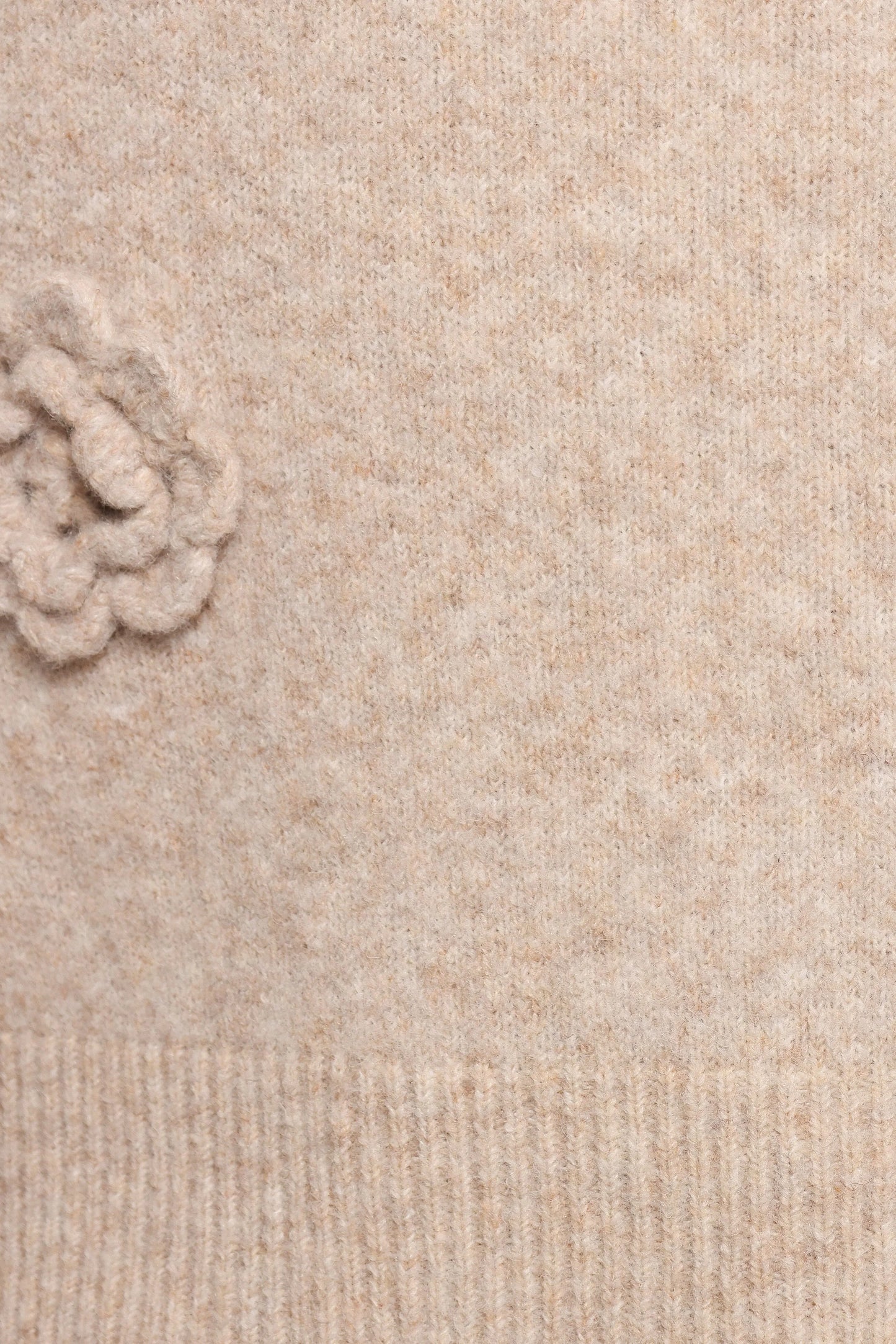 Wynne All Over Flower Knit Sweater Light Taupe