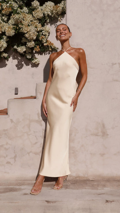 Chiara Maxi Dress Soft Gold