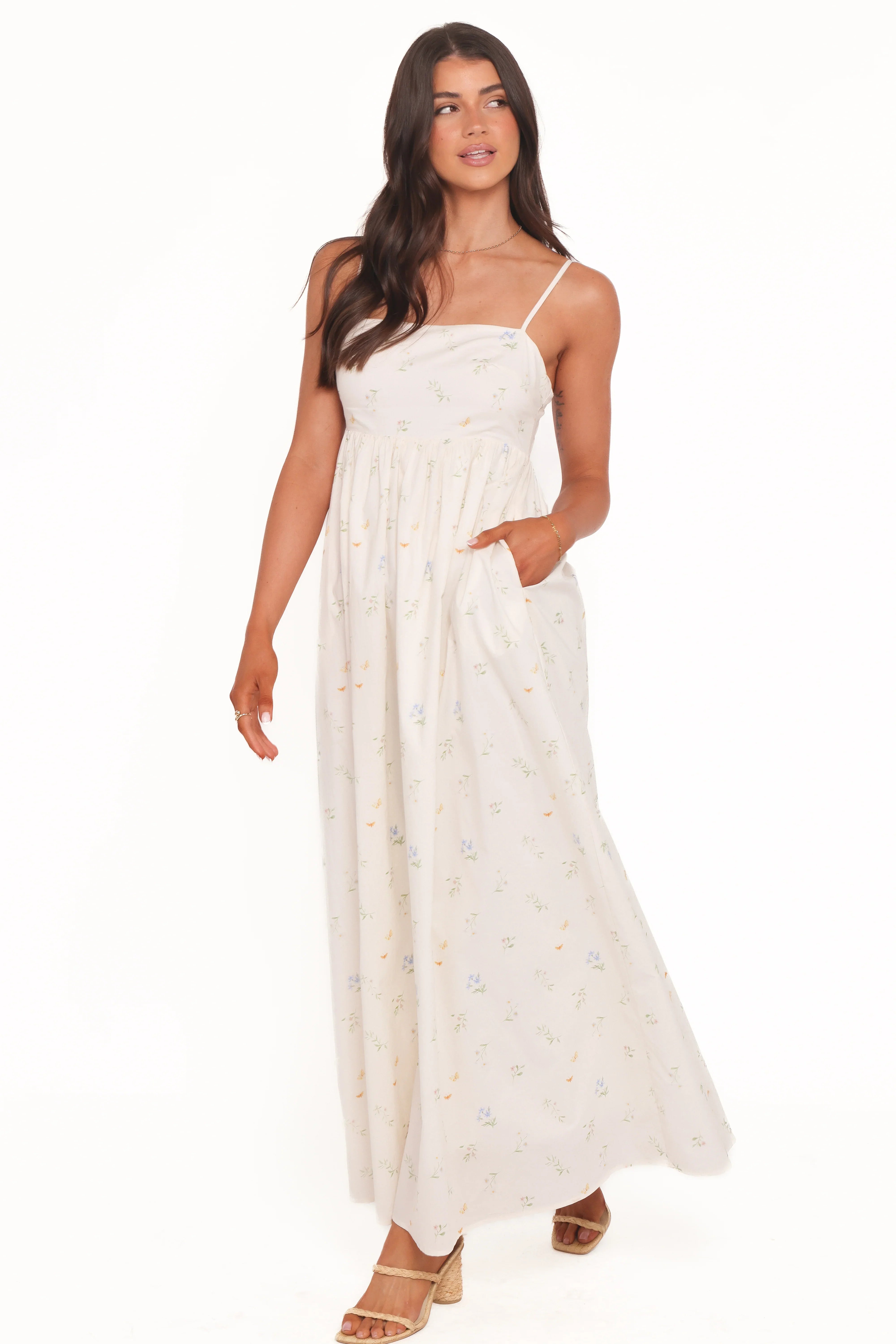 Odessa Maxi Dress White Floral