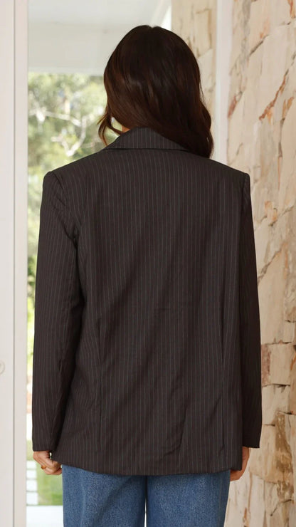 Hadrian Blazer Charcoal Pinstripe