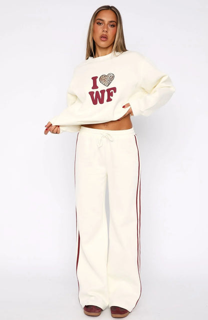 11th Street Out About Wide Leg Sweatpants Cake Batter