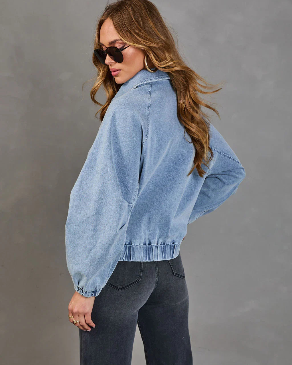 Free Spirits Denim Bomber Jacket