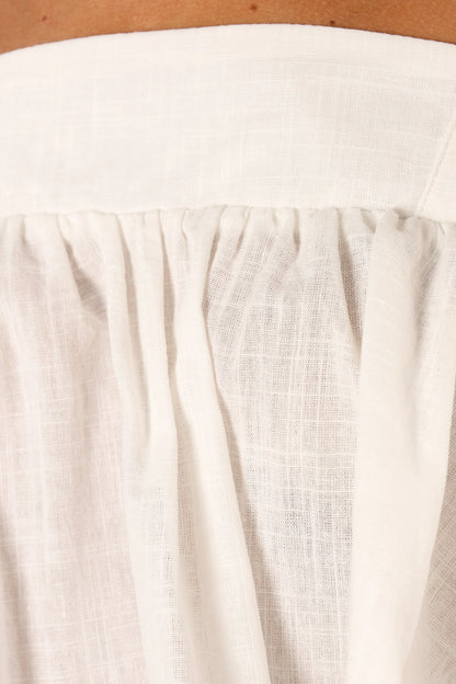 Raye Ruffle Strap Top White