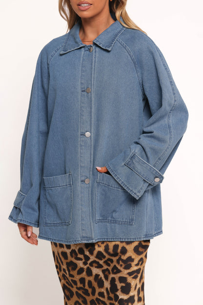 Novan Oversized Shacket Denim