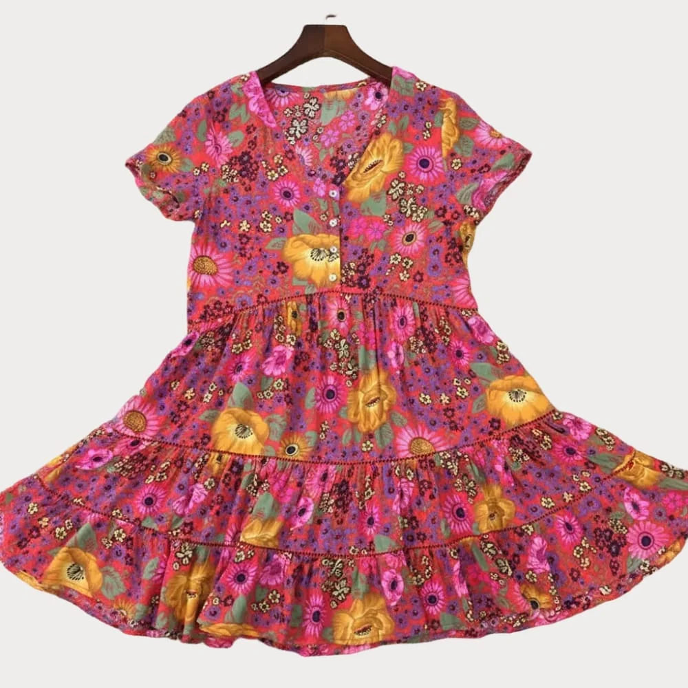 Vintage Daisy Floral Mini Dress