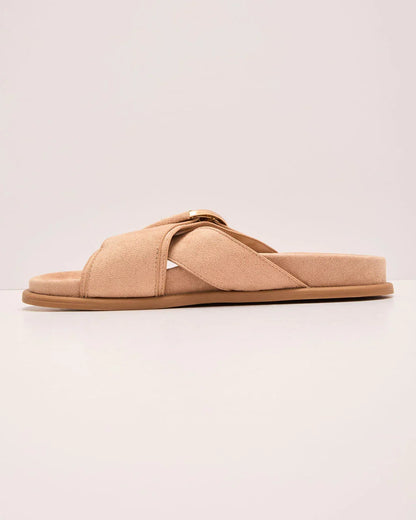 Nesa Cross Over Faux Suede Sandals