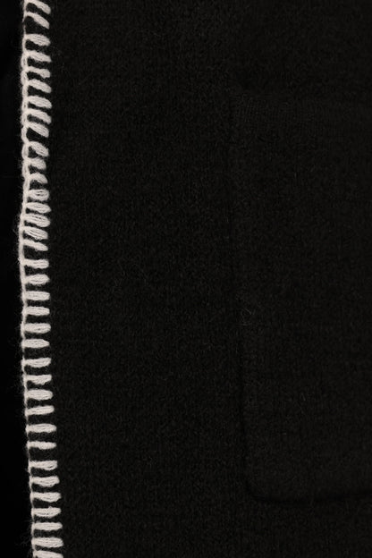 Oaklynn Contrast Stitch Coatigan Black