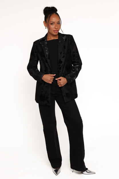 Ollie Burnout Blazer Black Velvet