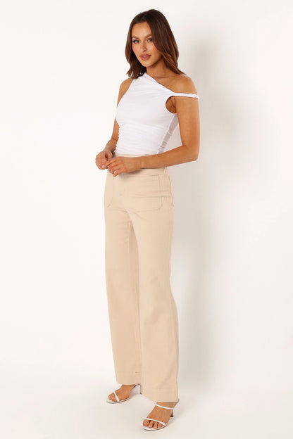 Nico Wide Leg Jean Beige