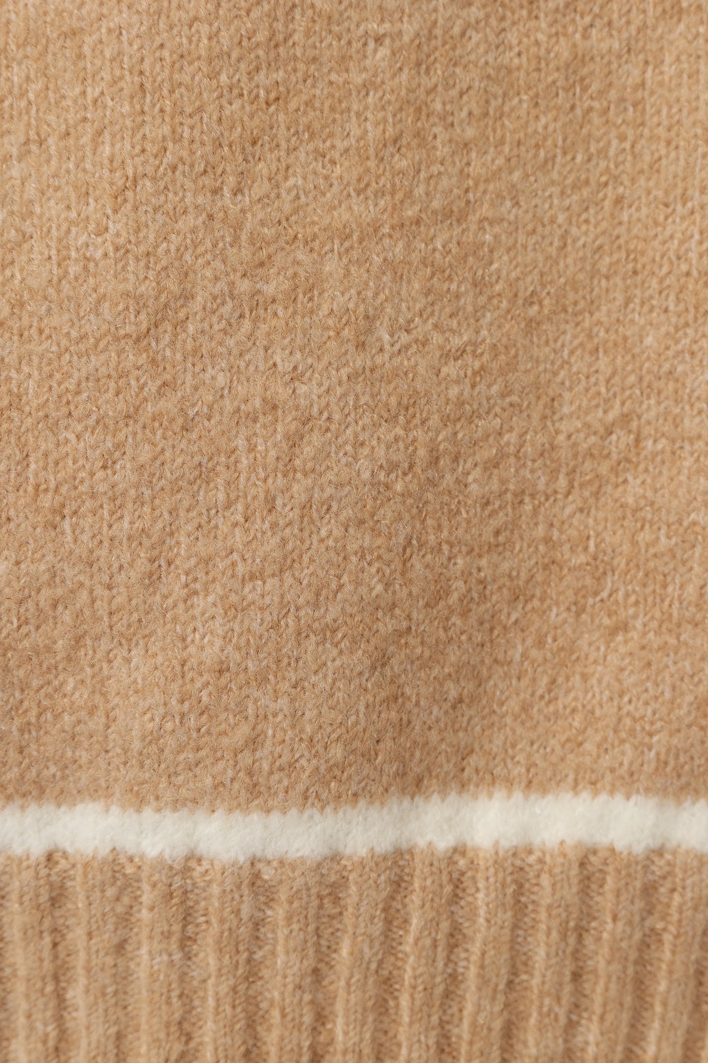 Rylee Contrast Hem Knit Sweater Camel