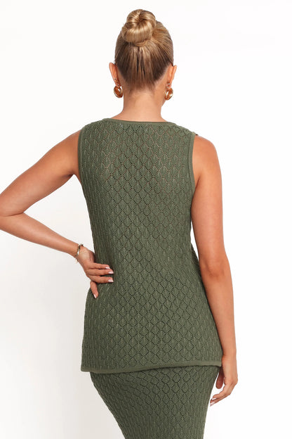 Asplie Knit Top Olive