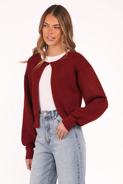 Ripley Knit Cardigan Berry