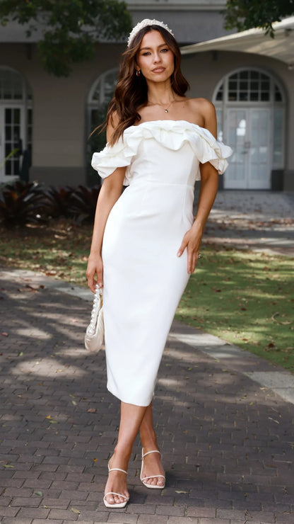 Bernadette Midi Dress White