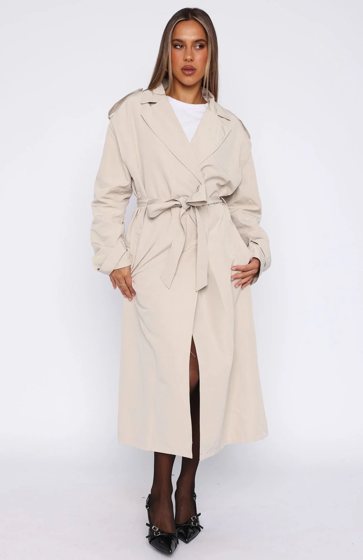 Working Overtime Trench Beige