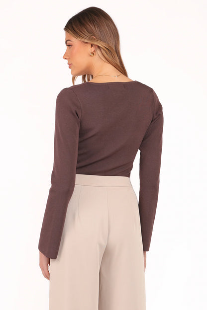 Trinity Long Sleeve Top Chocolate Brown