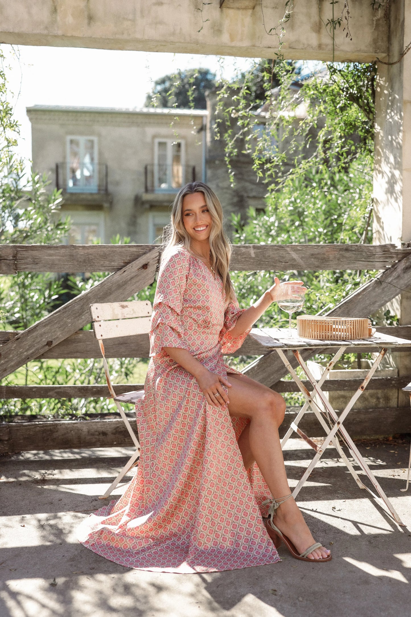 Margot Wrap Maxi Dress Orange Print