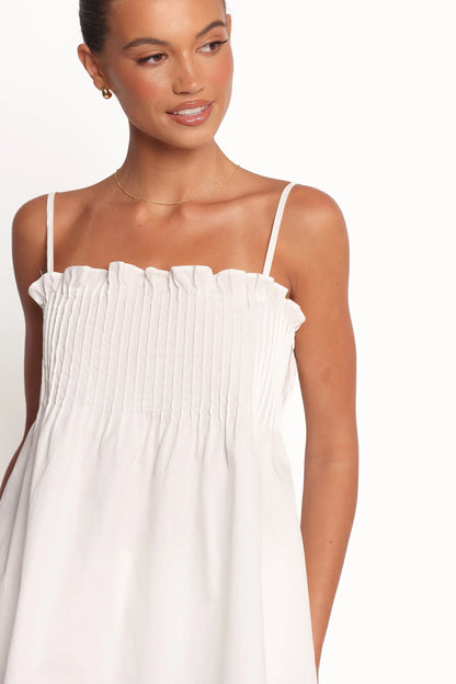 Carson Pleated Top White