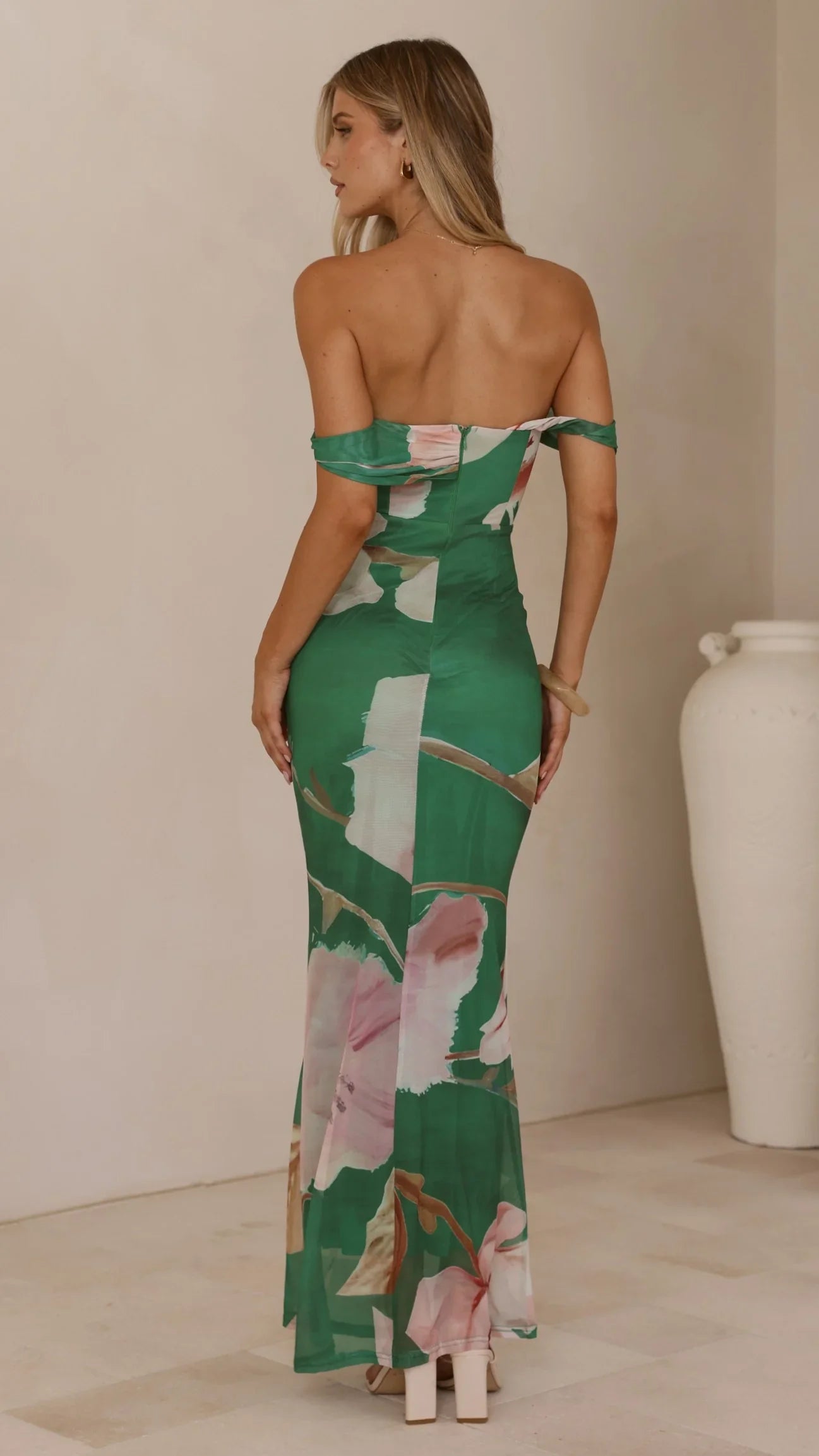 Lena Maxi Dress Green Floral