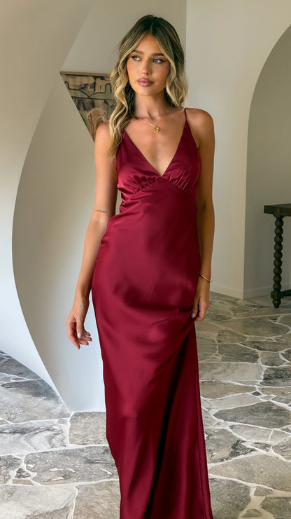 Ziah Maxi Dress Wine