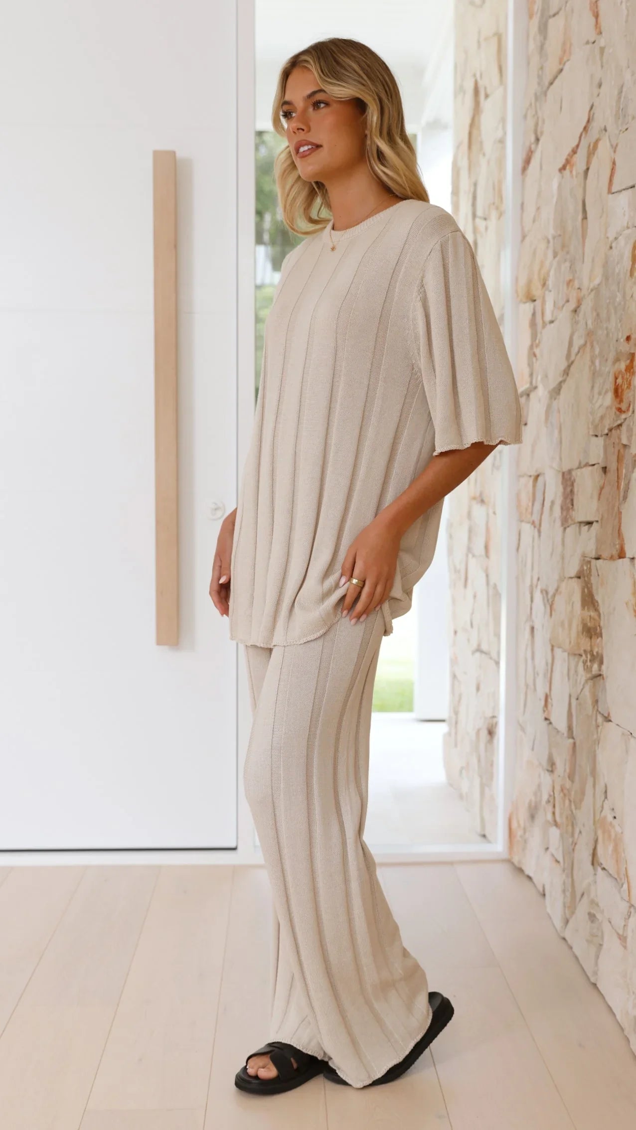 Bayu Knit Pants Cream