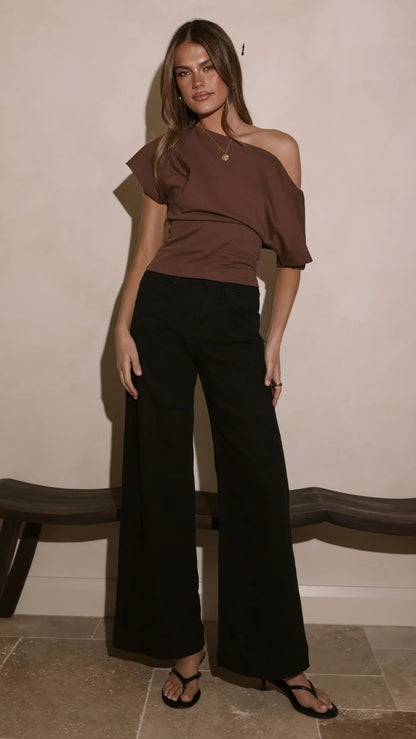 Zandra Wide Leg Jeans Black