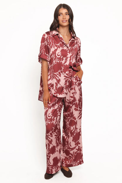 Elysia Shirt Pink Burgundy