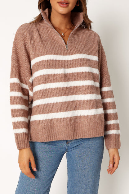 Miranda Knit Sweater Taupe